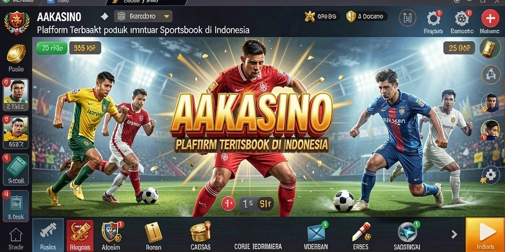 Screenshot AAKASINO menunjukkan tampilan antarmuka sportsbook yang menarik.