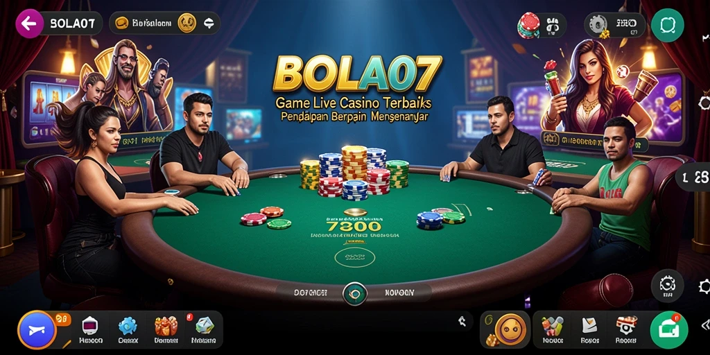 Tampilan gameplay Live Casino yang mendebarkan di BOLA07.