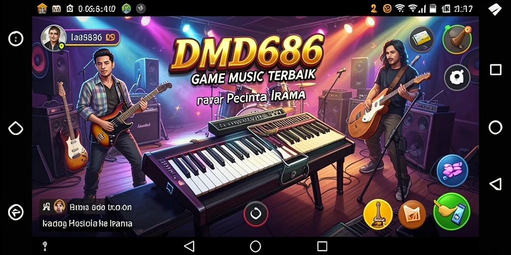 Tampilan gameplay DMD686 yang penuh warna dan dinamis.