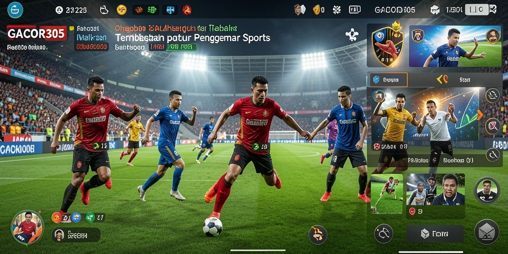 Tampilan gameplay GACOR305 dengan aksi olahraga yang intens.