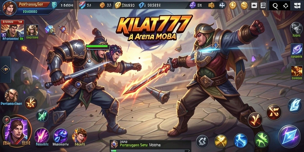 Screenshot KILAT777 menampilkan aksi seru di arena MOBA.