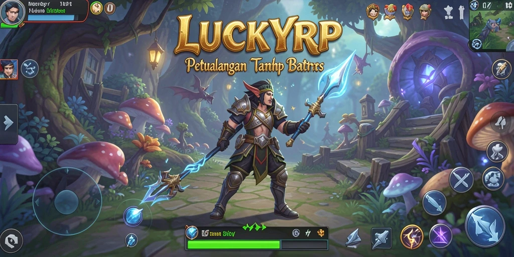 Tampilan gameplay petualangan LUCKYRP yang menakjubkan dan penuh warna.