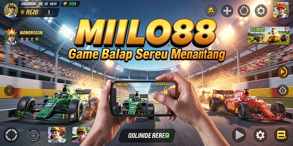 Tampilan gameplay utama <strong>MILO88</strong> yang mendebarkan dan penuh aksi balap.