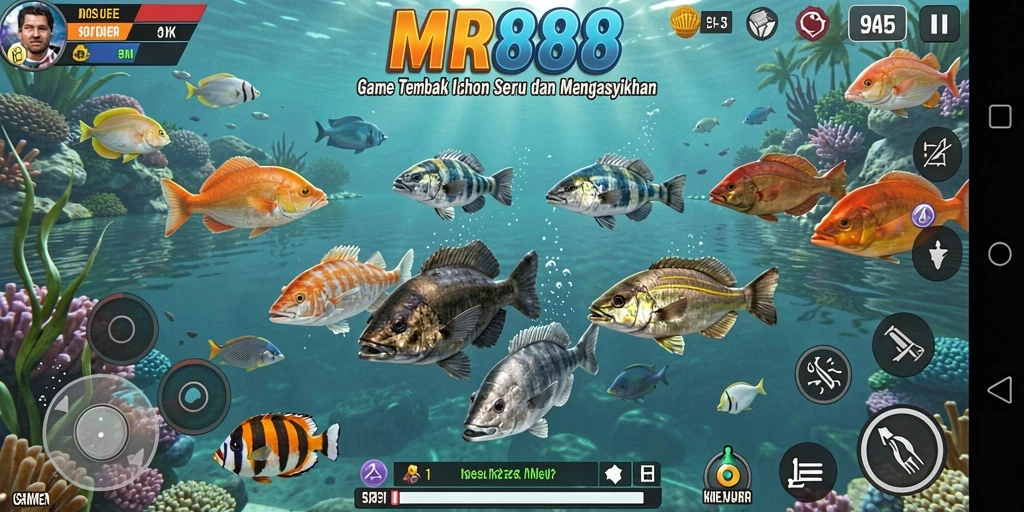 Tampilan antarmuka gameplay Tembak Ikan yang menarik di MR888.