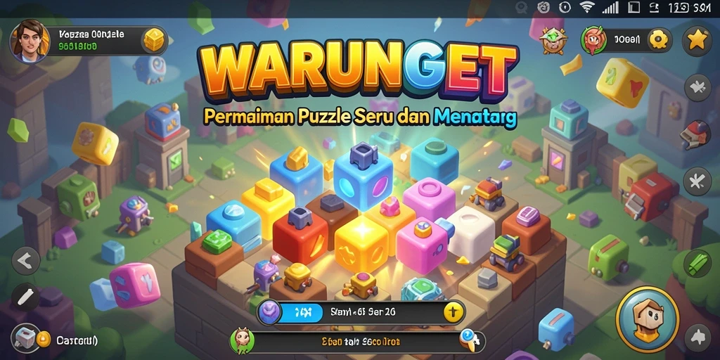 Tampilan gameplay menarik dalam game Puzzle WARUNGBET.