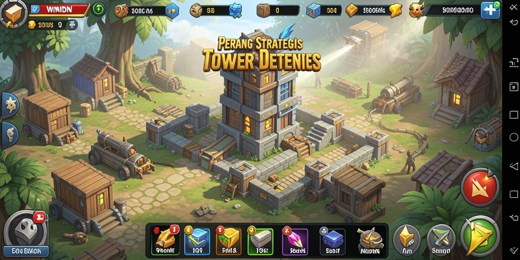 Tampilan screenshot WINIDN menunjukkan aksi seru dalam Tower Defense.